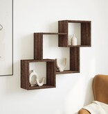 VidaXL Wandkast 78x18x71 cm bewerkt hout bruin eikenkleur