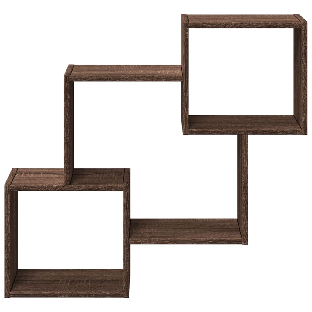 VidaXL Wandkast 78x18x71 cm bewerkt hout bruin eikenkleur