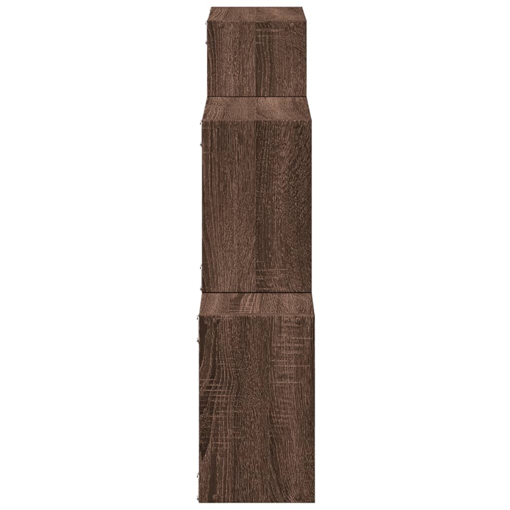 VidaXL Wandkast 78x18x71 cm bewerkt hout bruin eikenkleur