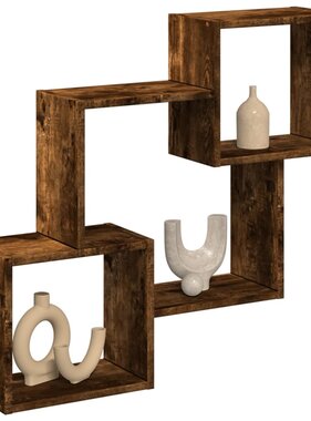 VidaXL Wandkast 78x18x71 cm bewerkt hout gerookt eikenkleurig