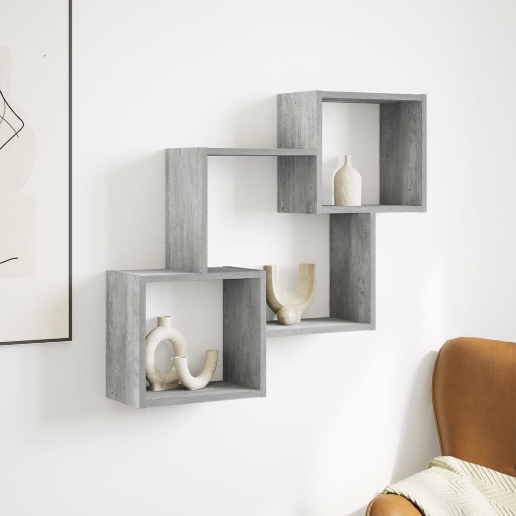 VidaXL Wandkast 78x18x71 cm bewerkt hout betongrijs