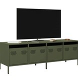 VidaXL Tv-meubel 135x39x43,5 cm koudgewalst staal olijfgroen
