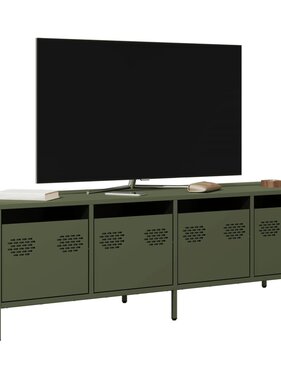 VidaXL Tv-meubel 135x39x43,5 cm koudgewalst staal olijfgroen