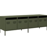 VidaXL Tv-meubel 135x39x43,5 cm koudgewalst staal olijfgroen