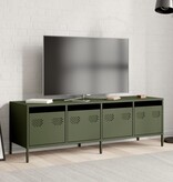 VidaXL Tv-meubel 135x39x43,5 cm koudgewalst staal olijfgroen