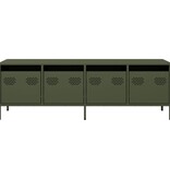 VidaXL Tv-meubel 135x39x43,5 cm koudgewalst staal olijfgroen