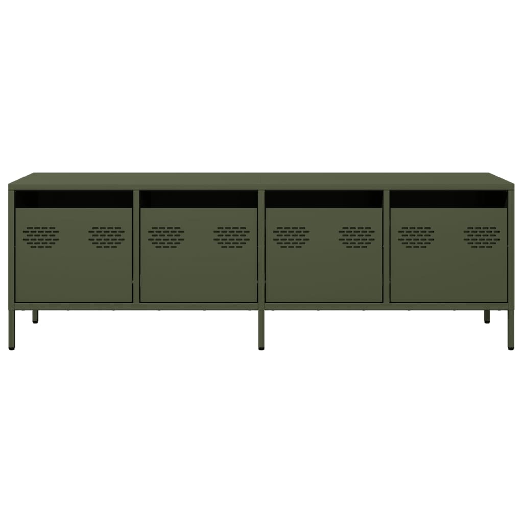 VidaXL Tv-meubel 135x39x43,5 cm koudgewalst staal olijfgroen