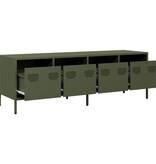 VidaXL Tv-meubel 135x39x43,5 cm koudgewalst staal olijfgroen