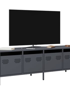 VidaXL Tv-meubel 135x39x43,5 cm koudgewalst staal antracietkleurig