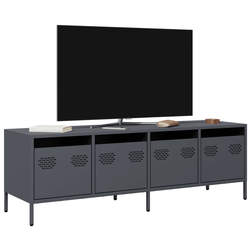 VidaXL Tv-meubel 135x39x43,5 cm koudgewalst staal antracietkleurig