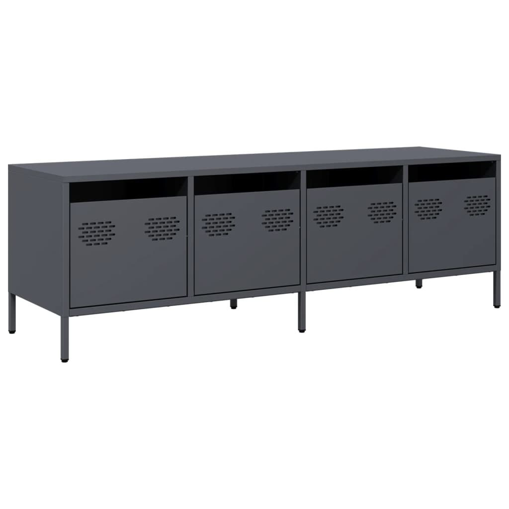 VidaXL Tv-meubel 135x39x43,5 cm koudgewalst staal antracietkleurig