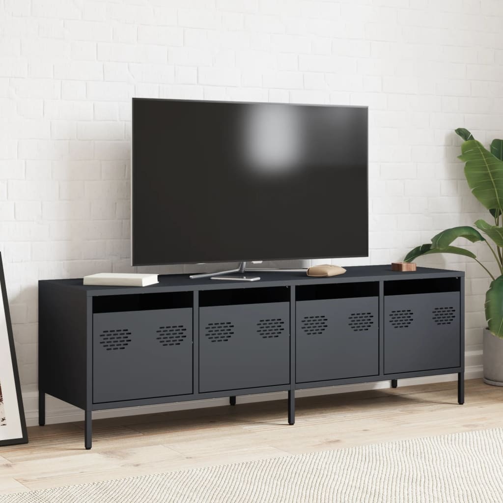 VidaXL Tv-meubel 135x39x43,5 cm koudgewalst staal antracietkleurig