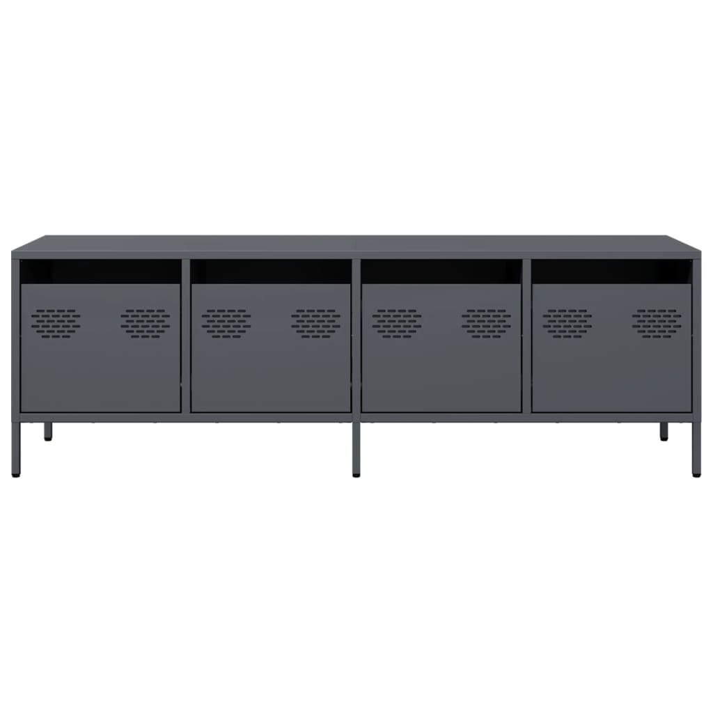 VidaXL Tv-meubel 135x39x43,5 cm koudgewalst staal antracietkleurig
