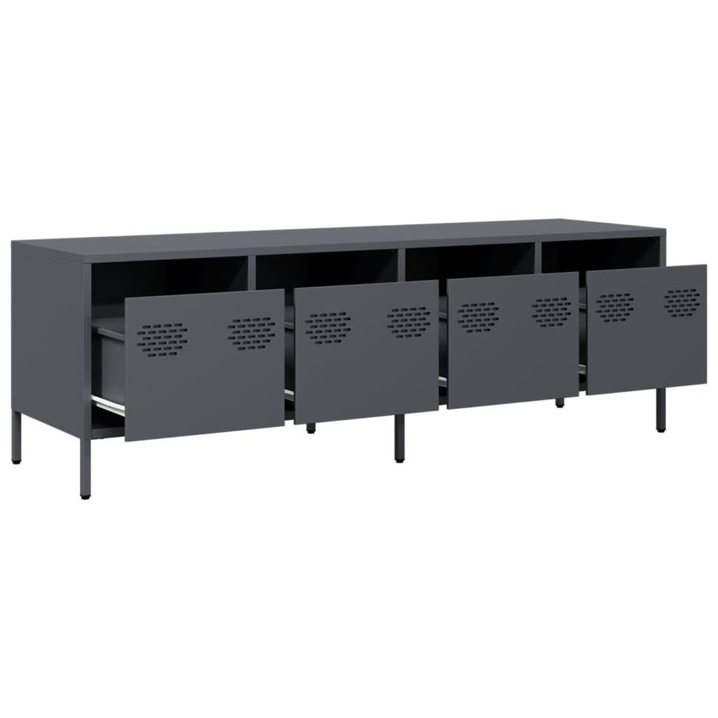 VidaXL Tv-meubel 135x39x43,5 cm koudgewalst staal antracietkleurig