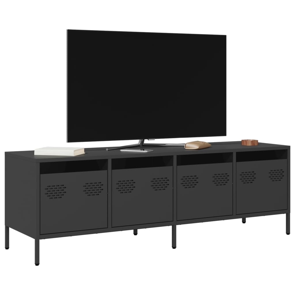VidaXL Tv-meubel 135x39x43,5 cm koudgewalst staal zwart