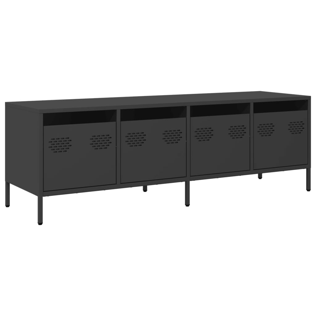 VidaXL Tv-meubel 135x39x43,5 cm koudgewalst staal zwart