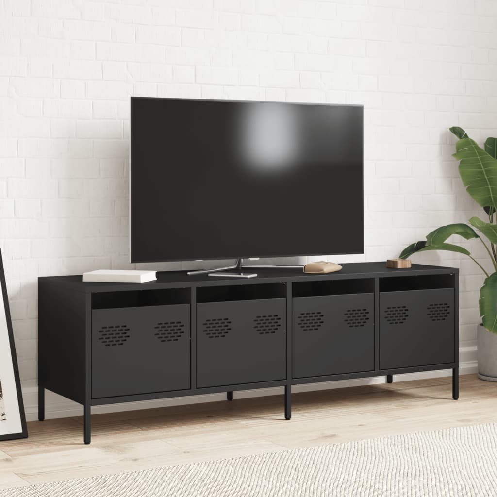 VidaXL Tv-meubel 135x39x43,5 cm koudgewalst staal zwart