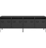 VidaXL Tv-meubel 135x39x43,5 cm koudgewalst staal zwart