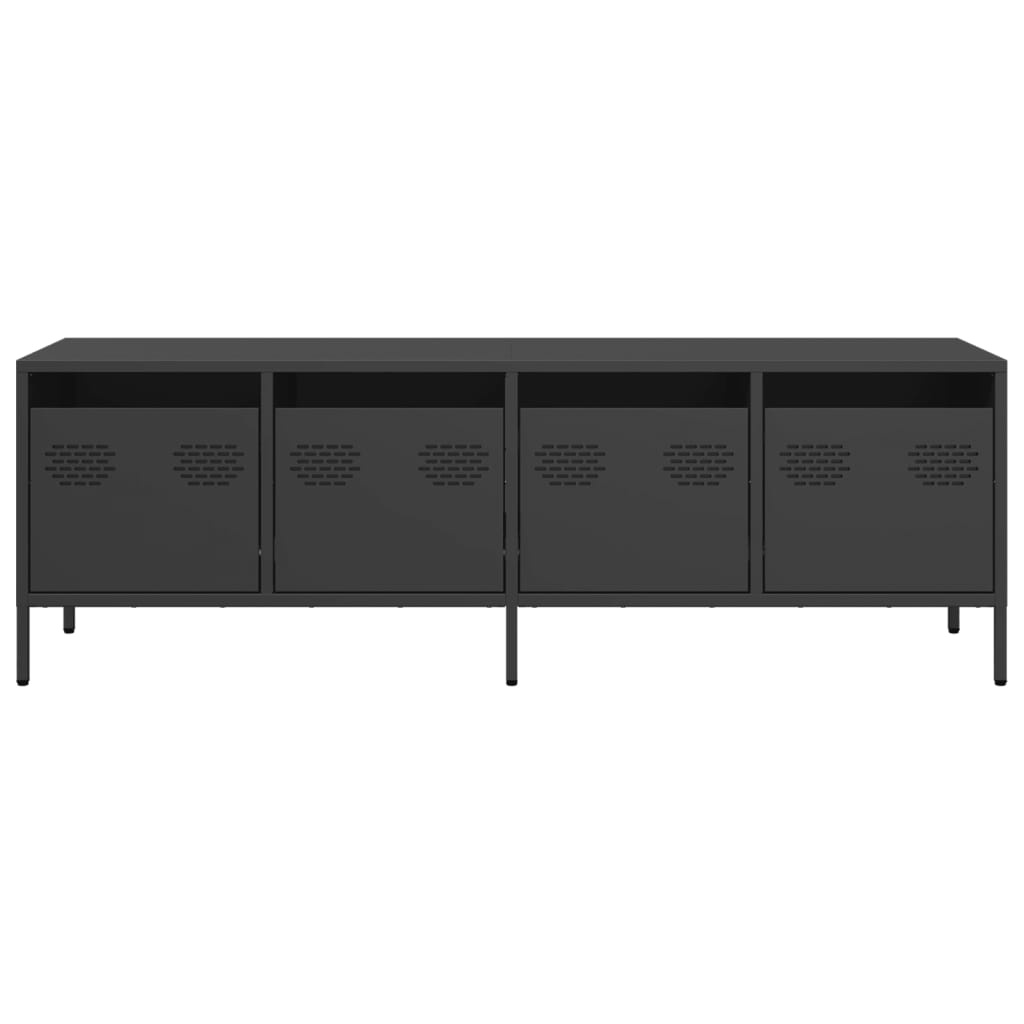 VidaXL Tv-meubel 135x39x43,5 cm koudgewalst staal zwart