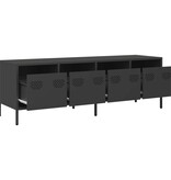 VidaXL Tv-meubel 135x39x43,5 cm koudgewalst staal zwart