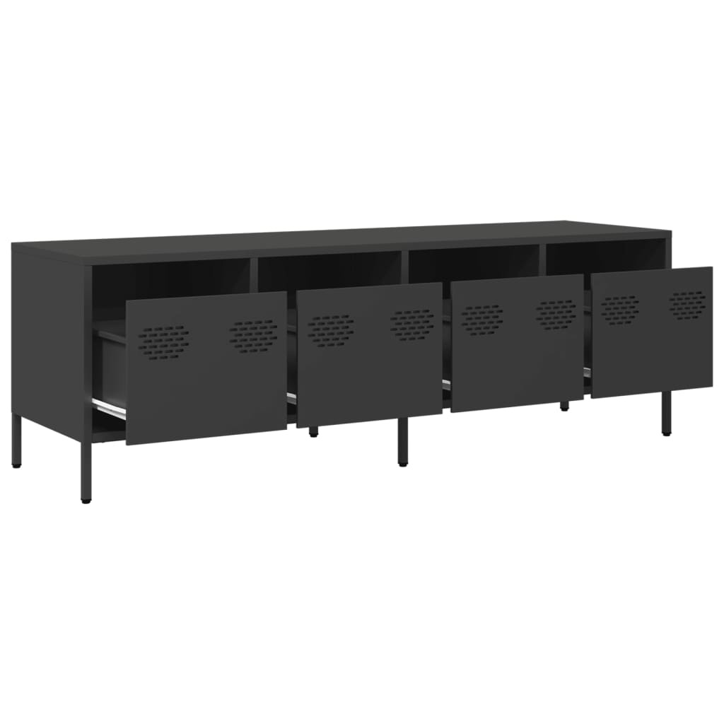 VidaXL Tv-meubel 135x39x43,5 cm koudgewalst staal zwart