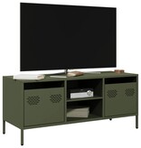 VidaXL Tv-meubel 101,5x39x43,5 cm koudgewalst staal olijfgroen
