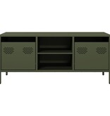 VidaXL Tv-meubel 101,5x39x43,5 cm koudgewalst staal olijfgroen