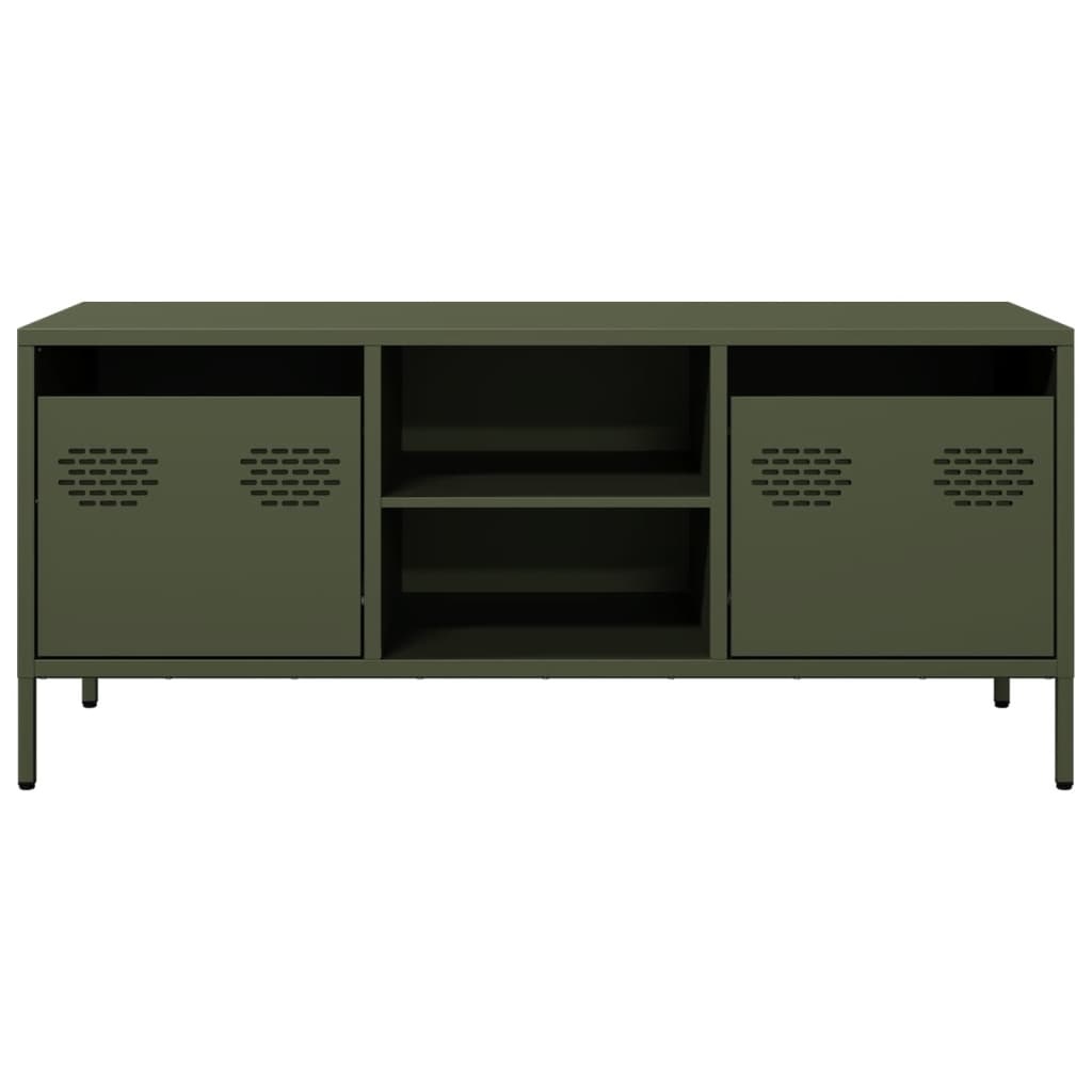 VidaXL Tv-meubel 101,5x39x43,5 cm koudgewalst staal olijfgroen