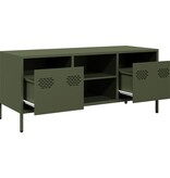 VidaXL Tv-meubel 101,5x39x43,5 cm koudgewalst staal olijfgroen