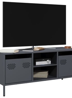 VidaXL Tv-meubel 101,5x39x43,5 cm koudgewalst staal antracietkleurig