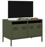 VidaXL Tv-meubel 68x39x43,5 cm koudgewalst staal olijfgroen