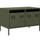 VidaXL Tv-meubel 68x39x43,5 cm koudgewalst staal olijfgroen