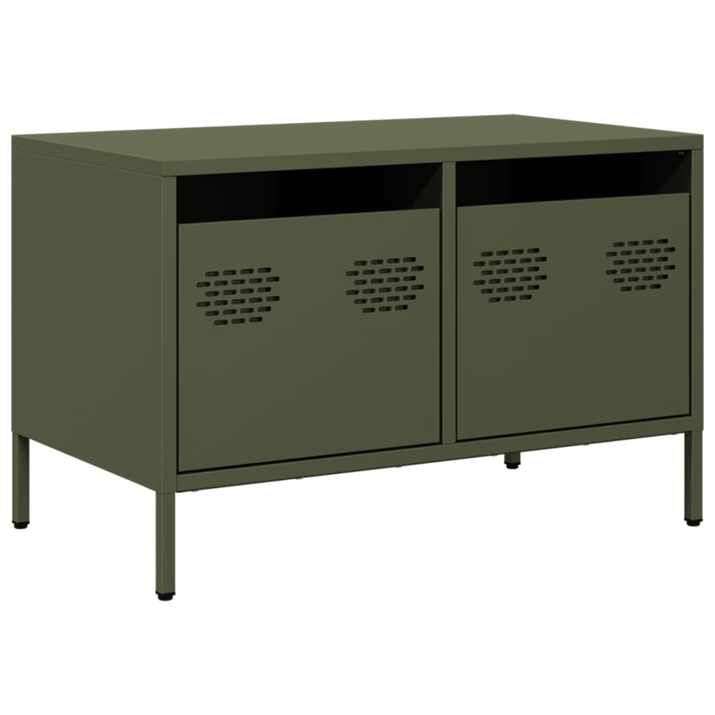 VidaXL Tv-meubel 68x39x43,5 cm koudgewalst staal olijfgroen