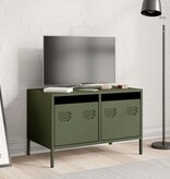 VidaXL Tv-meubel 68x39x43,5 cm koudgewalst staal olijfgroen