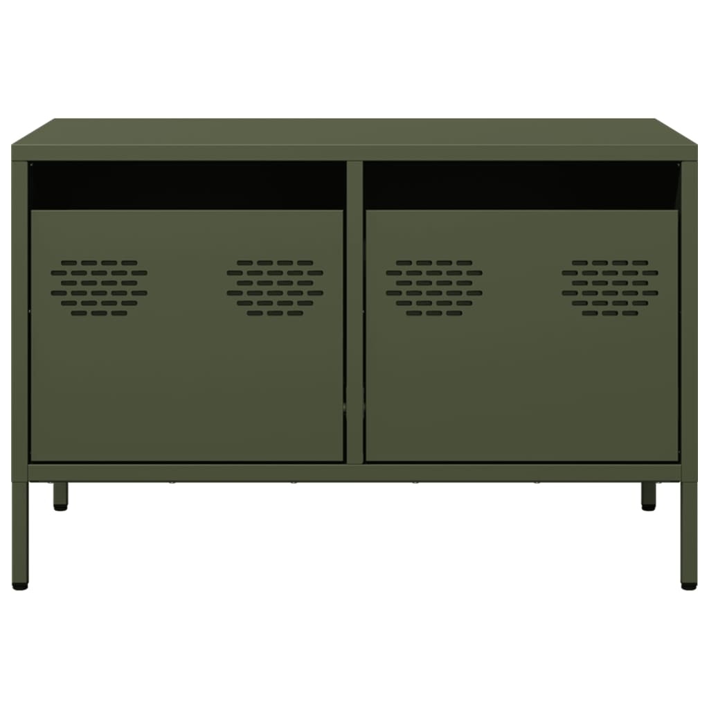 VidaXL Tv-meubel 68x39x43,5 cm koudgewalst staal olijfgroen