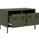 VidaXL Tv-meubel 68x39x43,5 cm koudgewalst staal olijfgroen