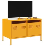 VidaXL Tv-meubel 68x39x43,5 cm koudgewalst staal mosterdgeel