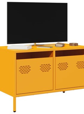 VidaXL Tv-meubel 68x39x43,5 cm koudgewalst staal mosterdgeel