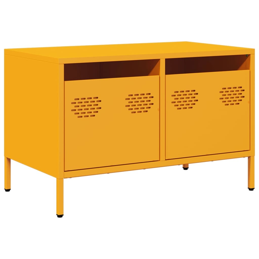 VidaXL Tv-meubel 68x39x43,5 cm koudgewalst staal mosterdgeel