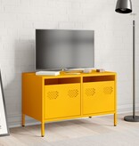 VidaXL Tv-meubel 68x39x43,5 cm koudgewalst staal mosterdgeel