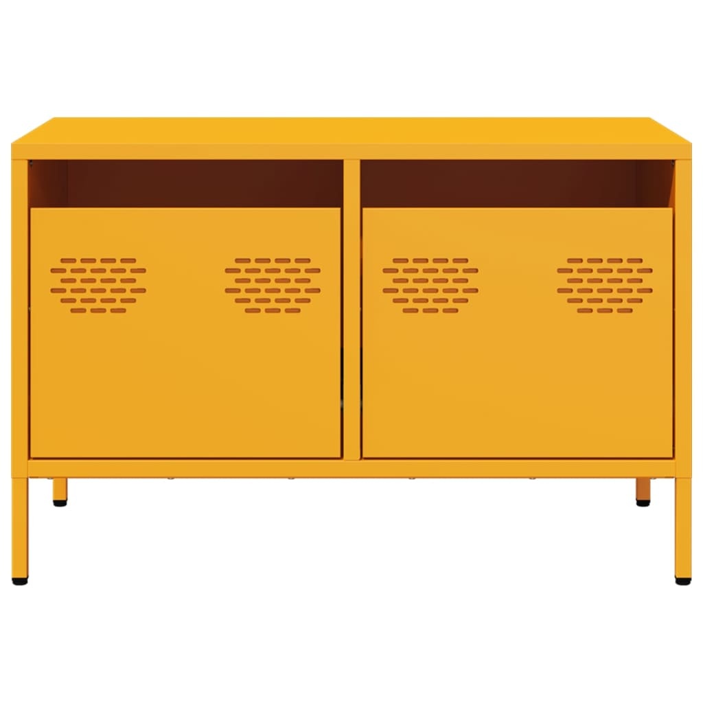 VidaXL Tv-meubel 68x39x43,5 cm koudgewalst staal mosterdgeel