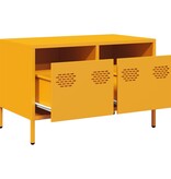 VidaXL Tv-meubel 68x39x43,5 cm koudgewalst staal mosterdgeel