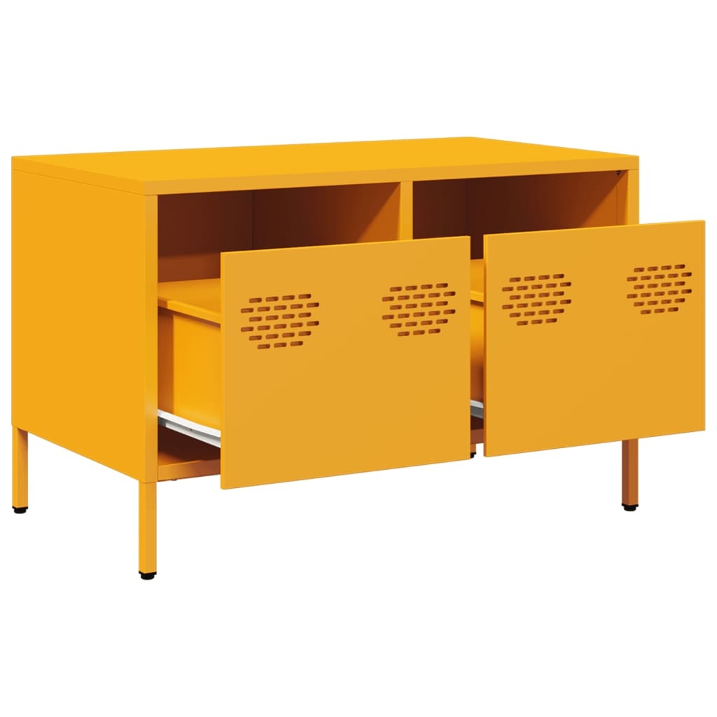VidaXL Tv-meubel 68x39x43,5 cm koudgewalst staal mosterdgeel