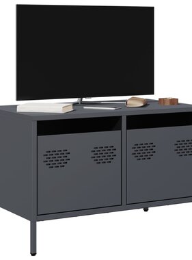 VidaXL Tv-meubel 68x39x43,5 cm koudgewalst staal antracietkleurig
