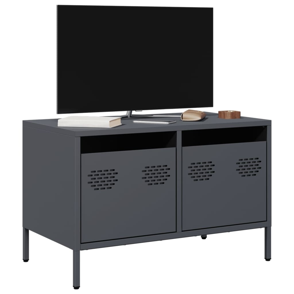 VidaXL Tv-meubel 68x39x43,5 cm koudgewalst staal antracietkleurig