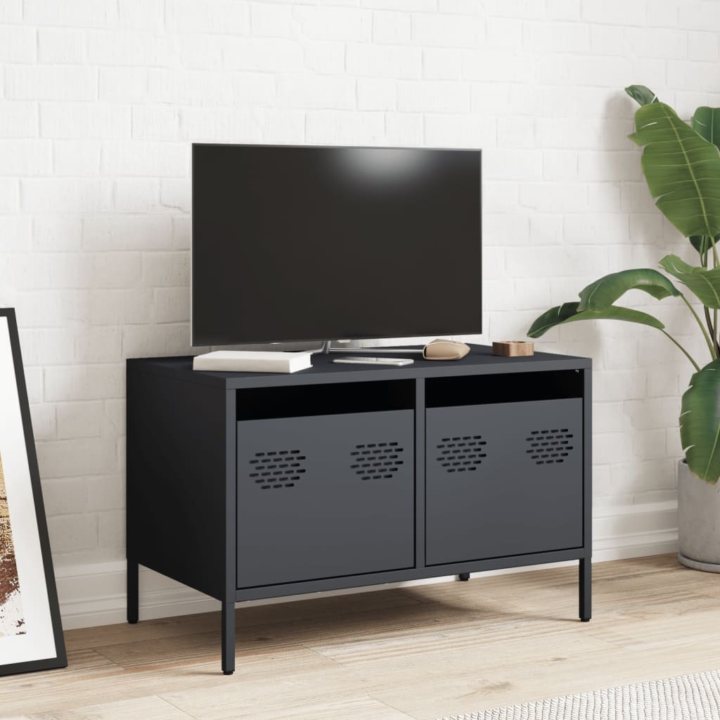 VidaXL Tv-meubel 68x39x43,5 cm koudgewalst staal antracietkleurig