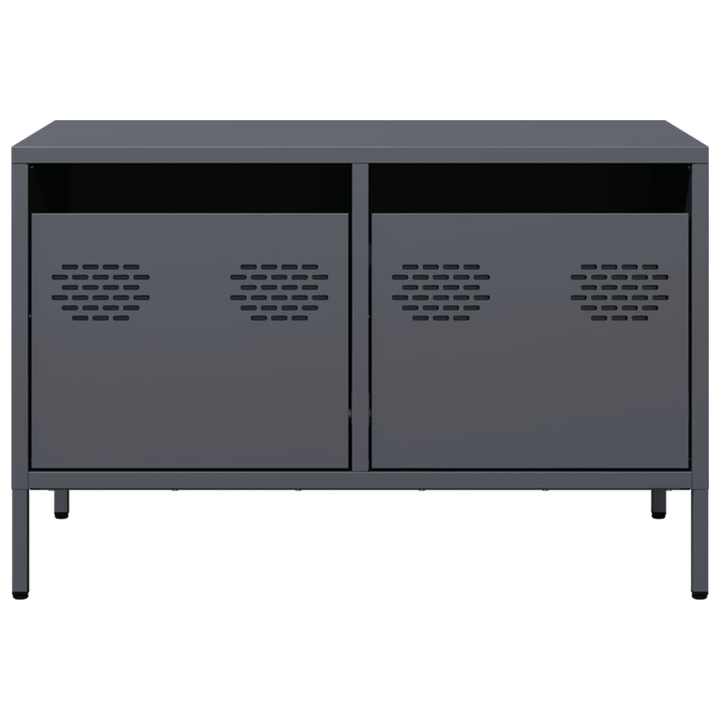VidaXL Tv-meubel 68x39x43,5 cm koudgewalst staal antracietkleurig