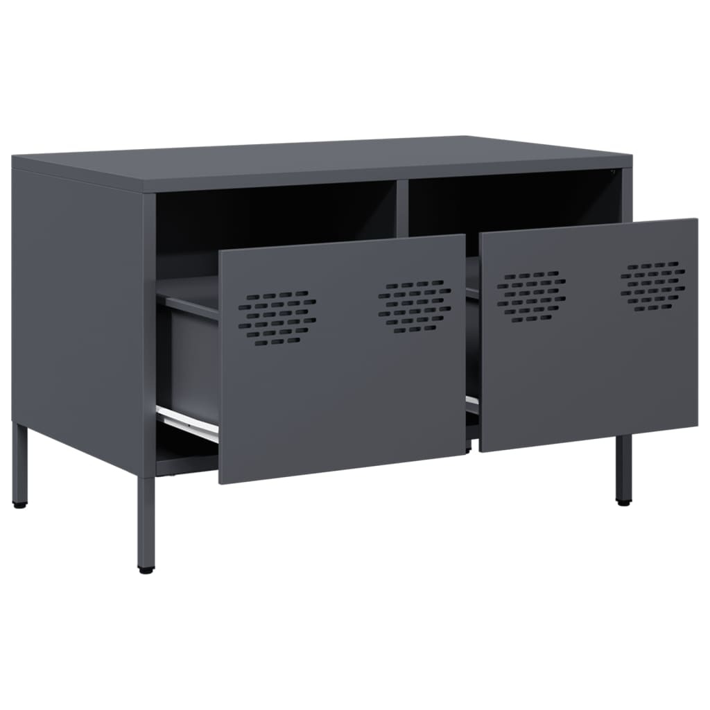 VidaXL Tv-meubel 68x39x43,5 cm koudgewalst staal antracietkleurig