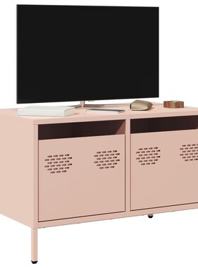 VidaXL Tv-meubel 68x39x43,5 cm koudgewalst staal roze