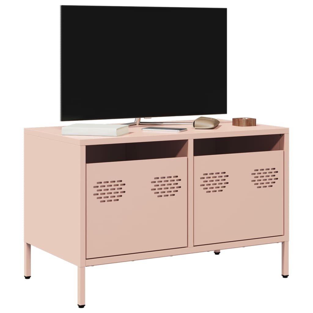 VidaXL Tv-meubel 68x39x43,5 cm koudgewalst staal roze